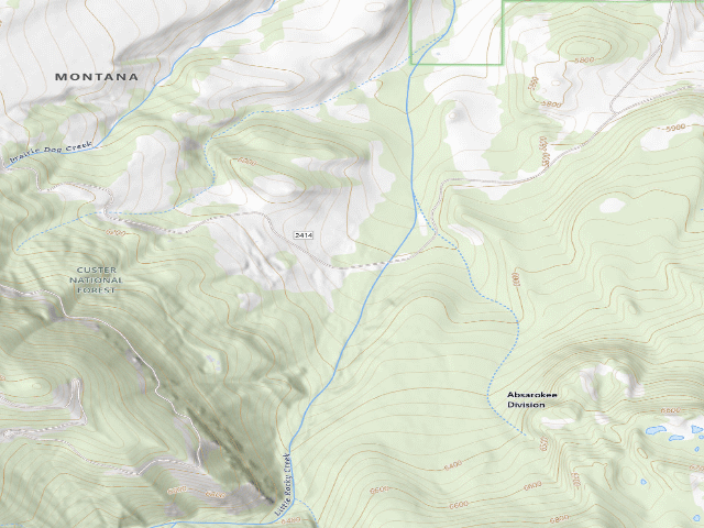 USGS topographic map of USFS dispersed camp — MT #16