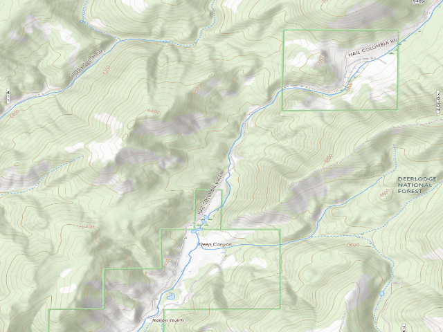 USGS topographic map of USFS dispersed camp — MT #162