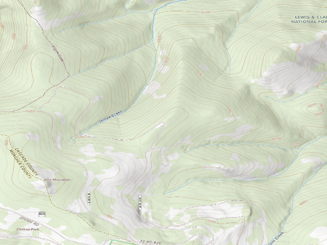 USGS topographic map of USFS dispersed camp — MT #164