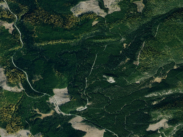 Aerial image of USFS dispersed camp — MT #165