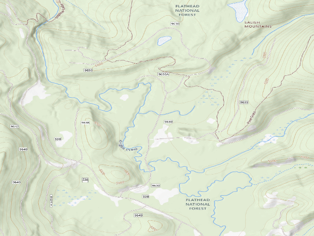 USGS topographic map of USFS dispersed camp — MT #165