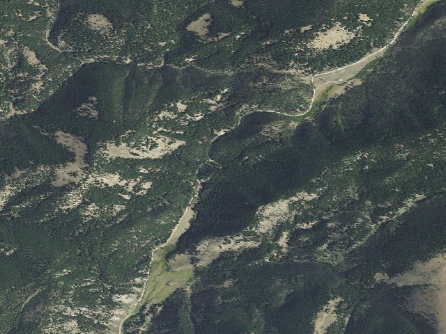 Aerial image of USFS dispersed camp — MT #166
