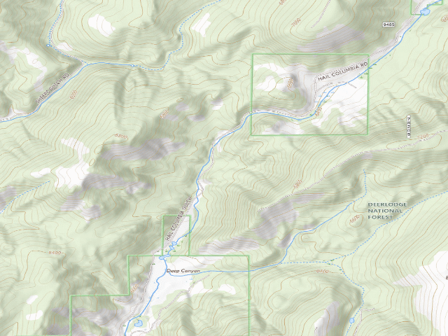 USGS topographic map of USFS dispersed camp — MT #166