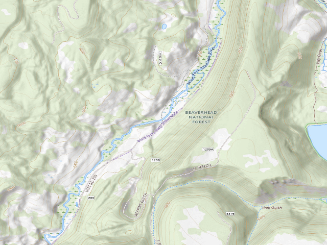 USGS topographic map of USFS dispersed camp — MT #167