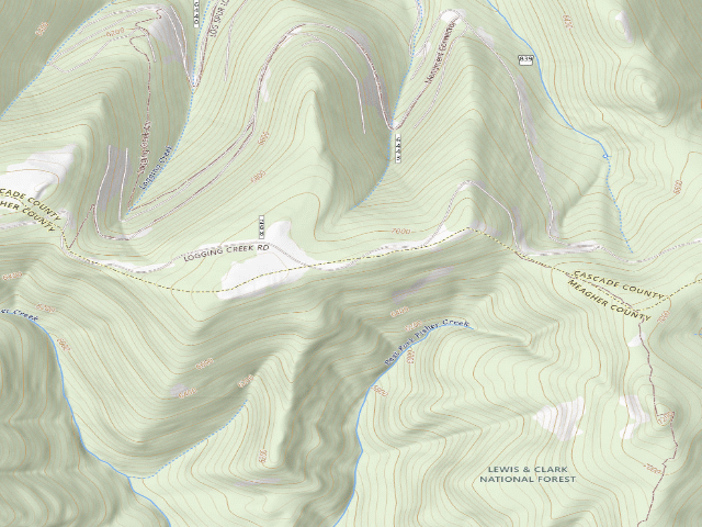 USGS topographic map of USFS dispersed camp — MT #170