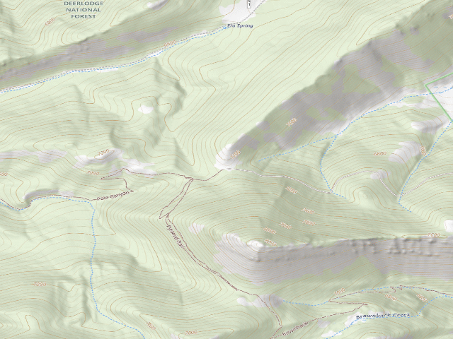 USGS topographic map of USFS dispersed camp — MT #171