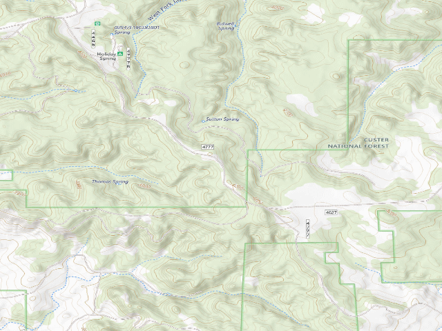 USGS topographic map of USFS dispersed camp — MT #172