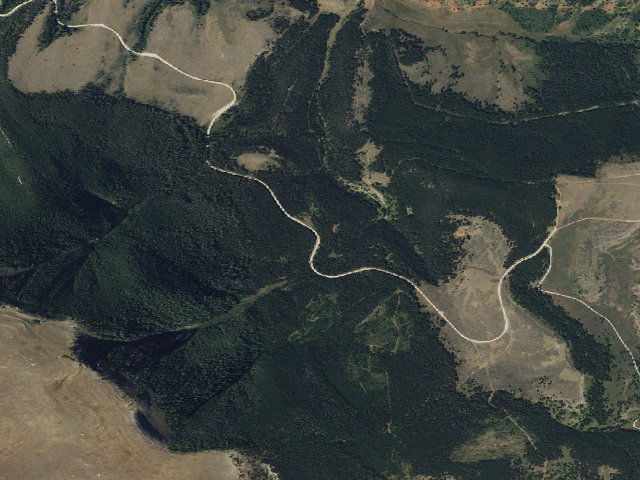 Aerial image of USFS dispersed camp — MT #173