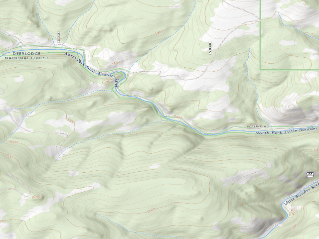 USGS topographic map of USFS dispersed camp — MT #174