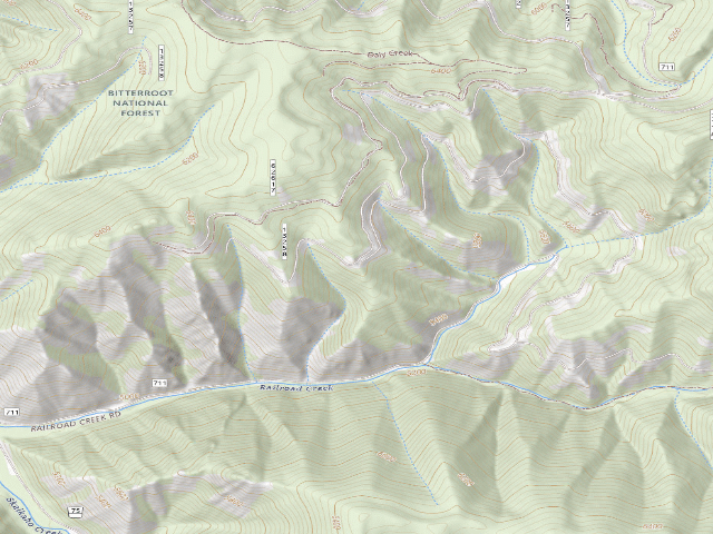 USGS topographic map of USFS dispersed camp — MT #175