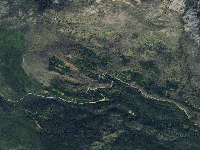 Aerial image of USFS dispersed camp — MT #176