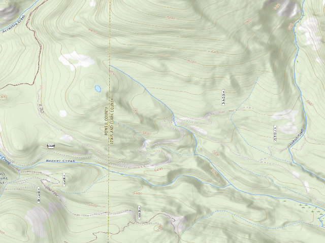 USGS topographic map of USFS dispersed camp — MT #176