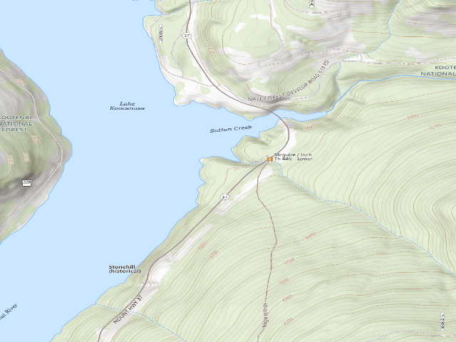 USGS topographic map of USFS dispersed camp — MT #179