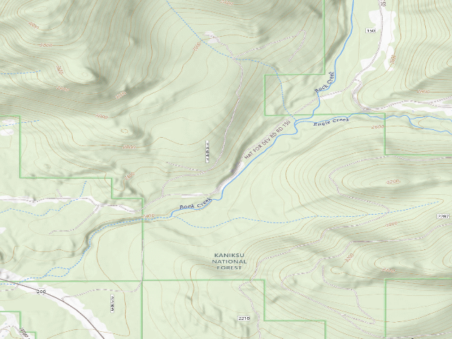 USGS topographic map of USFS dispersed camp — MT #18