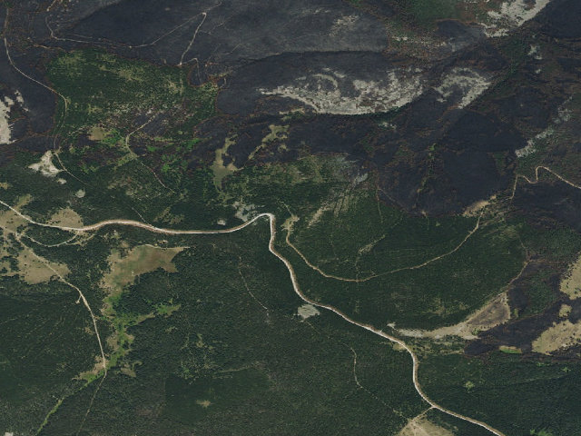 Aerial image of USFS dispersed camp — MT #183