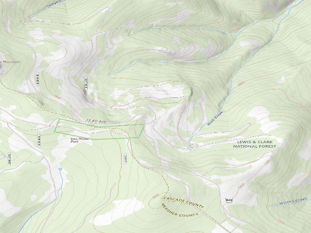 USGS topographic map of USFS dispersed camp — MT #183