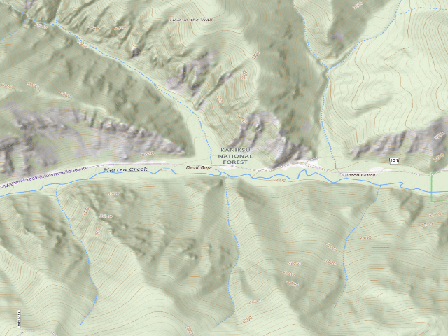 USGS topographic map of USFS dispersed camp — MT #184