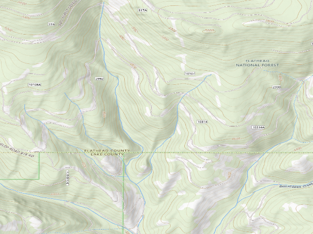 USGS topographic map of USFS dispersed camp — MT #186