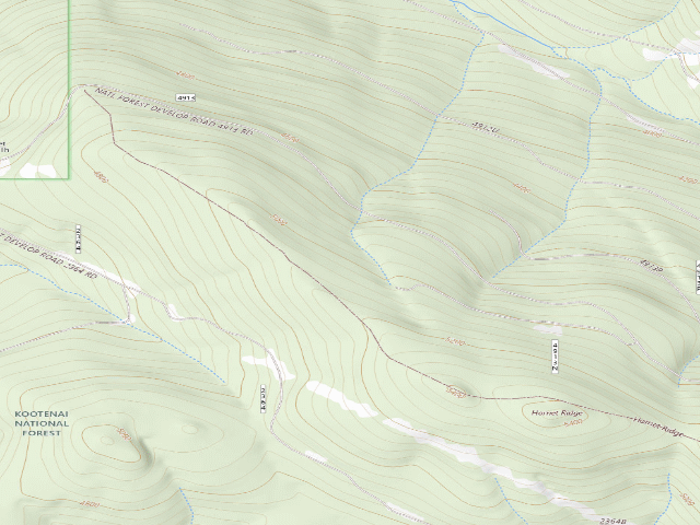USGS topographic map of USFS dispersed camp — MT #189
