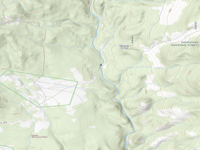 USGS topographic map of USFS dispersed camp — MT #19