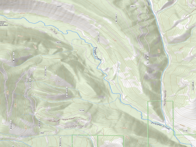 USGS topographic map of USFS dispersed camp — MT #190