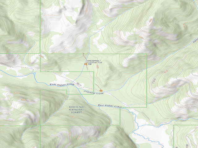 USGS topographic map of USFS dispersed camp — MT #191