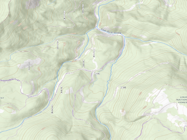 USGS topographic map of USFS dispersed camp — MT #193