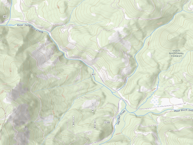 USGS topographic map of USFS dispersed camp — MT #194