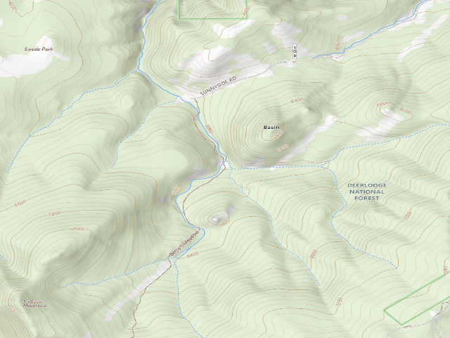 USGS topographic map of USFS dispersed camp — MT #196