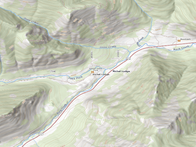 USGS topographic map of USFS dispersed camp — MT #2