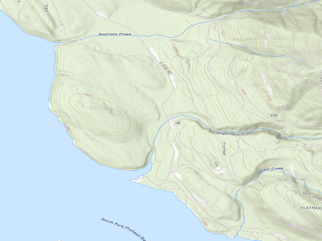 USGS topographic map of USFS dispersed camp — MT #200
