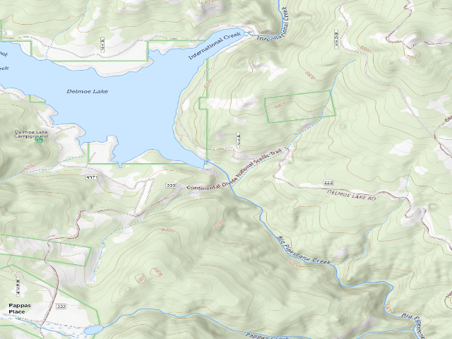 USGS topographic map of USFS dispersed camp — MT #205