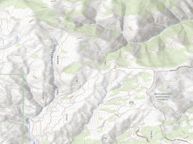 USGS topographic map of USFS dispersed camp — MT #207