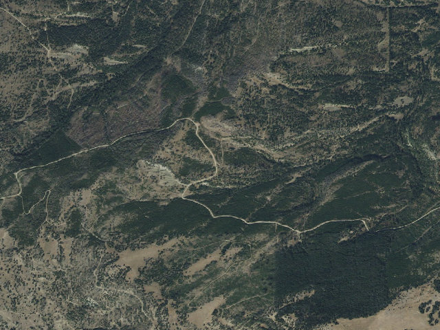 Aerial image of USFS dispersed camp — MT #208