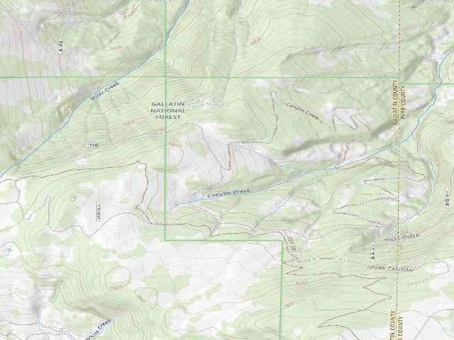 USGS topographic map of USFS dispersed camp — MT #208
