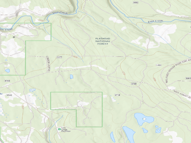 USGS topographic map of USFS dispersed camp — MT #21