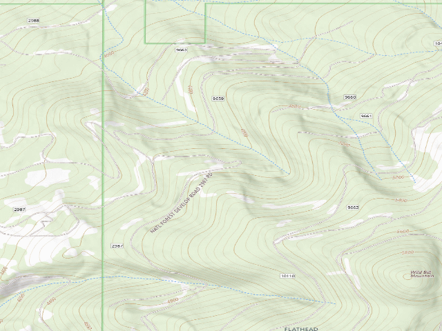 USGS topographic map of USFS dispersed camp — MT #210