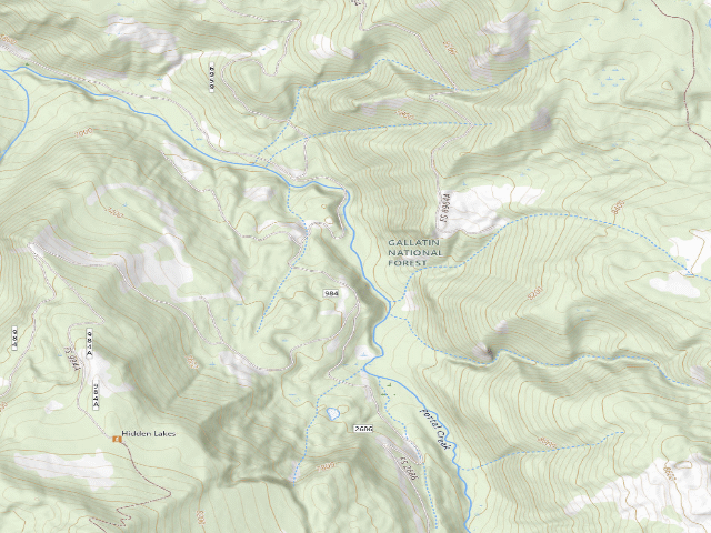 USGS topographic map of USFS dispersed camp — MT #212
