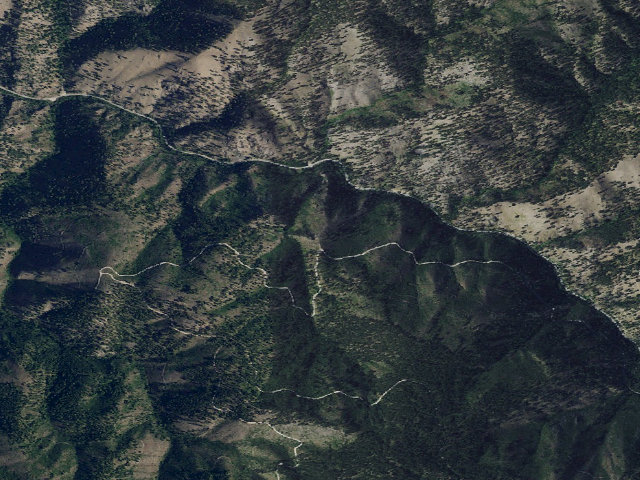 Aerial image of USFS dispersed camp — MT #214