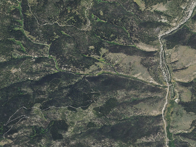 Aerial image of USFS dispersed camp — MT #215