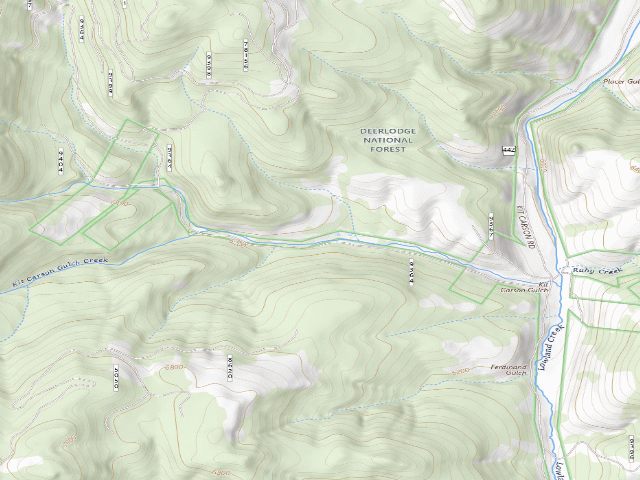 USGS topographic map of USFS dispersed camp — MT #215