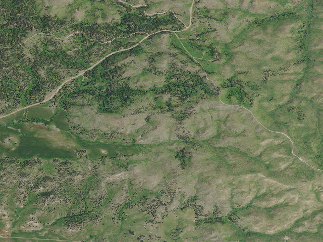 Aerial image of USFS dispersed camp — MT #216