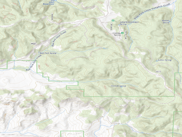 USGS topographic map of USFS dispersed camp — MT #216