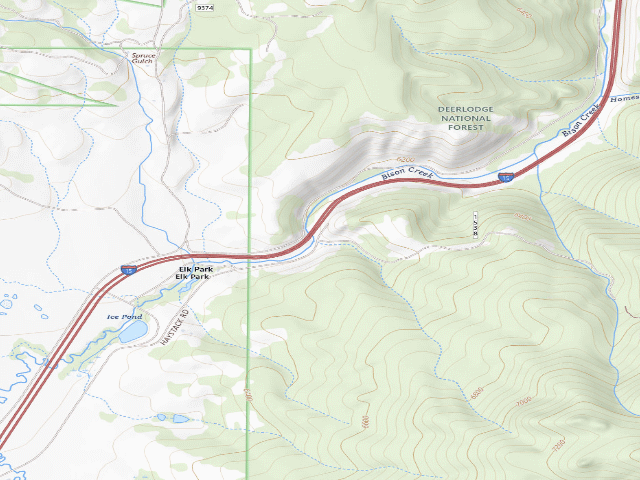 USGS topographic map of USFS dispersed camp — MT #217