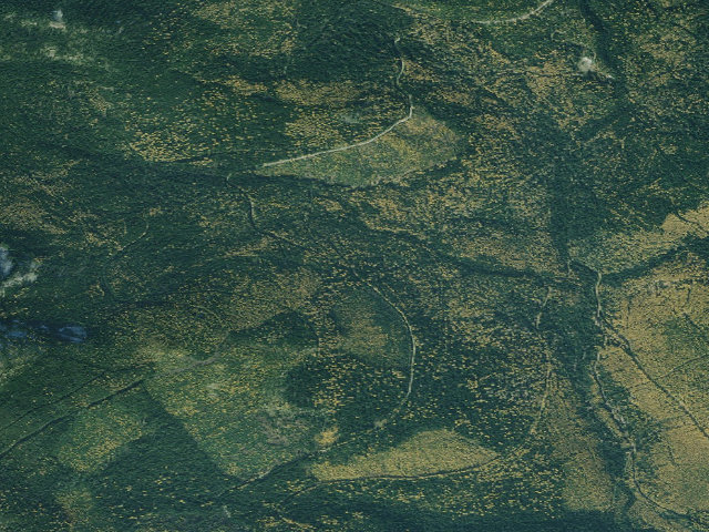 Aerial image of USFS dispersed camp — MT #218