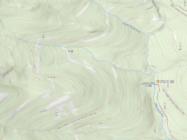 USGS topographic map of USFS dispersed camp — MT #218
