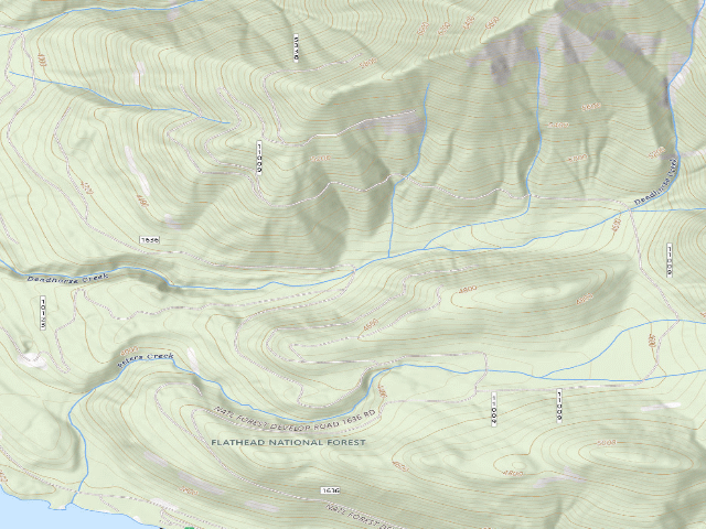 USGS topographic map of USFS dispersed camp — MT #219