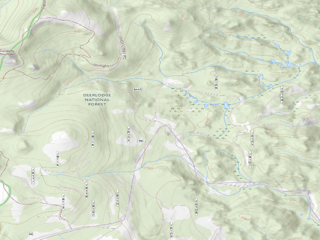 USGS topographic map of USFS dispersed camp — MT #220