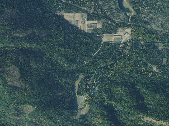 Aerial image of USFS dispersed camp — MT #222