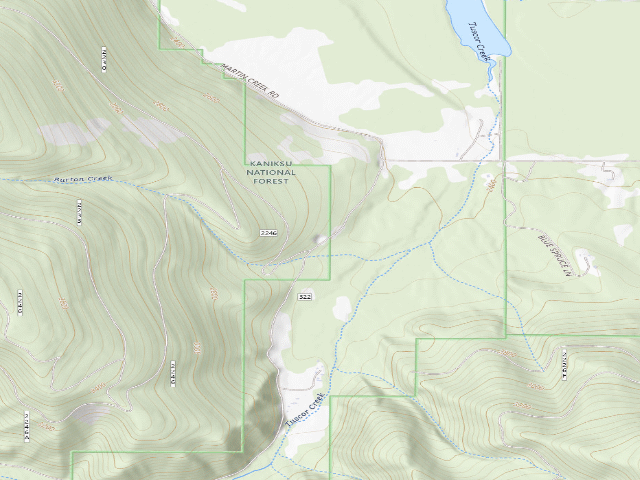 USGS topographic map of USFS dispersed camp — MT #222